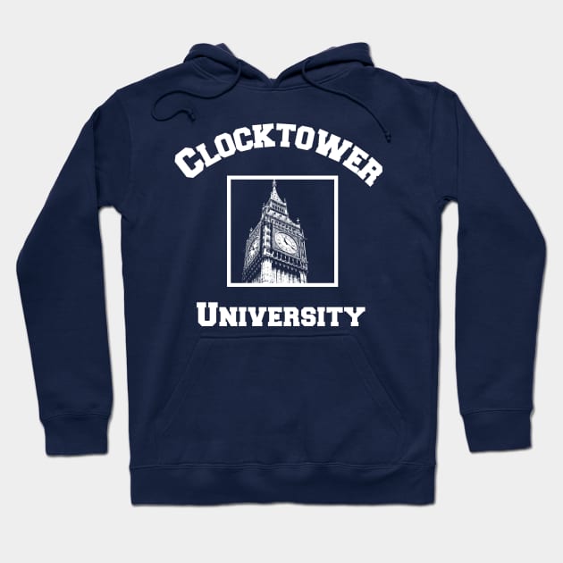 Clocktower University Shirt (Light text, Modern style) Hoodie by Minimality